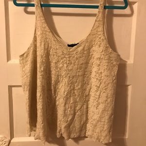 AEO Cream lace tank top